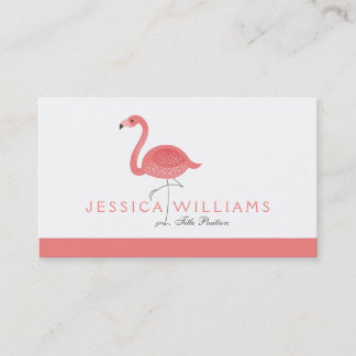 Cute Pink Flamingo 2 Illustration Business Card