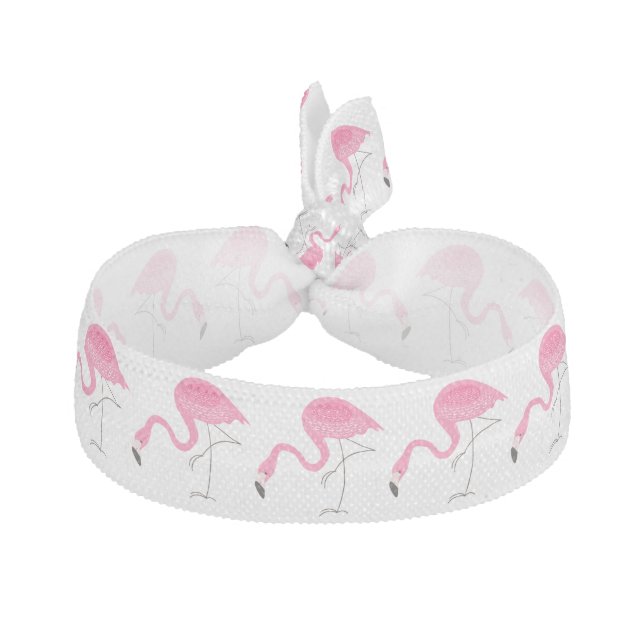 Cute Pink Flamingo 2 Illustration Hair Tie (Front)