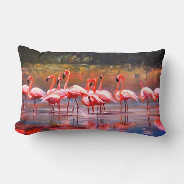 Cute pink flamingo Accent Pillow (Front)