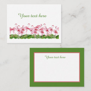 cute pink flamingo add text note card