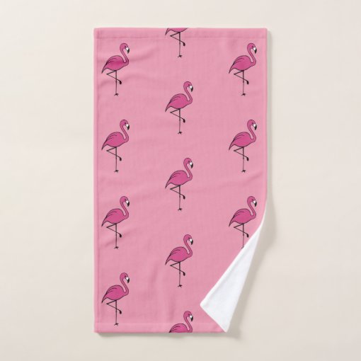 Cute Pink Flamingo Bath Towels Set Gift Zazzle