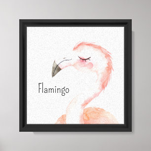 Cute Pink Flamingo Bird Animal Canvas Print