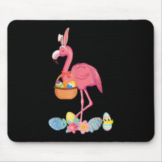 Cute Pink Flamingo Easter Eggs Basket, Funny Flami Mouse Pad