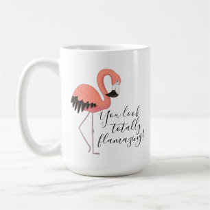 Cute Pink Flamingo Funny Totally Flamazing Text Coffee Mug