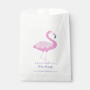 Cute Pink Flamingo Gender Neutral Baby Shower Favor Bag