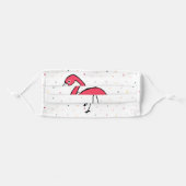 Cute Pink Flamingo Geometric Pattern Adult Cloth Face Mask (Front, Folded)