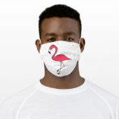 Cute Pink Flamingo Geometric Pattern Adult Cloth Face Mask (Worn)