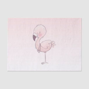 Cute Pink Flamingo Illustration Tissue Paper