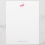 Cute Pink Flamingo Letterhead<br><div class="desc">This cute flamingo letterhead features a unique watercolor tropical bird. Use the template fields to and your personalized business information to this writing paper. To see more flamingo-themed stationery and designs like this visit www.zazzle.com/vginvites

Unique art and design by Victoria Grigaliunas of VG Invites</div>