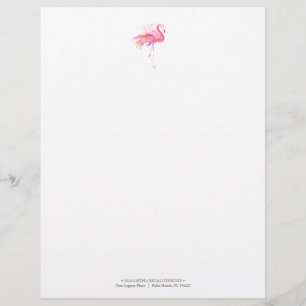 Cute Pink Flamingo Letterhead