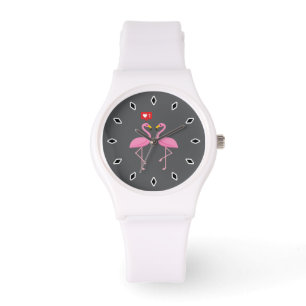 Cute Pink Flamingo Like Heart Pastel Watch