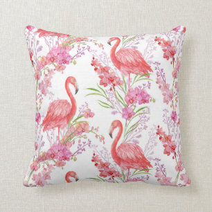 Cute pink flamingo pattern decor pillow