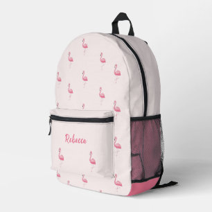 Cute pink flamingo personalized printed backpack