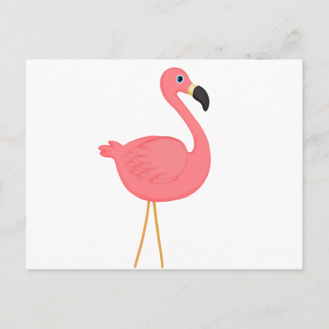 Cute Pink Flamingo Postcard (Front)