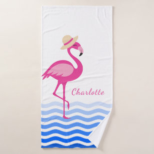 Flowers Palm Leaves Flamingo On White Microfiber Bath Towels Bathroom Body  Shower Towel 40x70 Cm