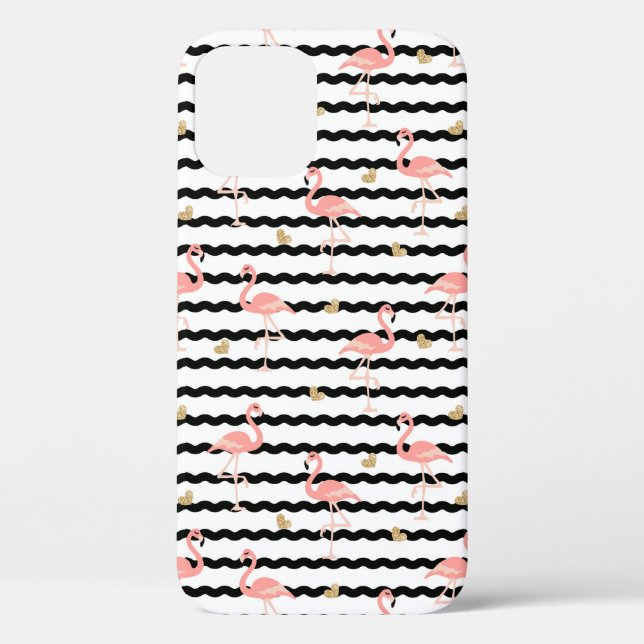 Cute Pink Flamingo Seamless Pattern Case-Mate iPhone Case (Back)