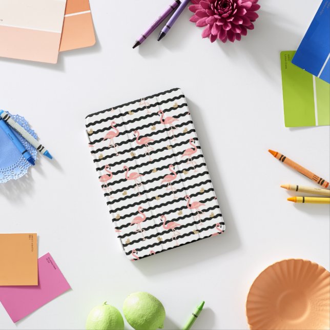 Cute Pink Flamingo Seamless Pattern iPad Mini Cover (In Situ)