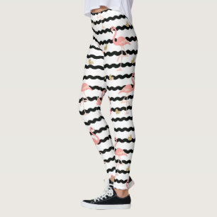Cute Pink Flamingo Seamless Pattern Leggings