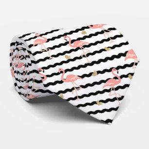 Cute Pink Flamingo Seamless Pattern Neck Tie