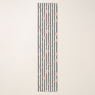 Cute Pink Flamingo Seamless Pattern Scarf