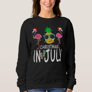 Cute Pink Flamingo Summer Xmas Christmas In July Sweatshirt