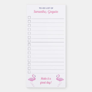 Cute Pink Flamingo To Do List Magnetic Notepad