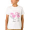 Cute pink flamingo trio cartoon illustration