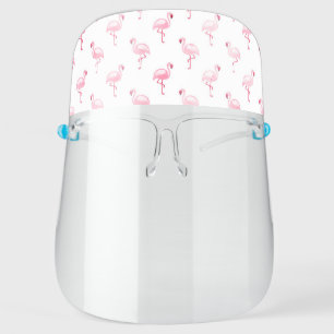 Cute Pink Flamingo Tropical Pattern Face Shield