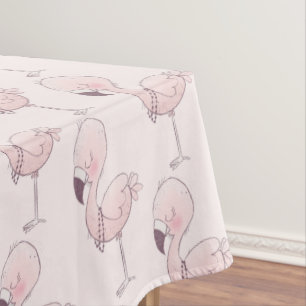 Cute Pink Flamingo Tropical Pattern Tablecloth