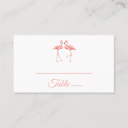 Cute Pink Flamingo Tropical Wedding Bridal Shower Place Card