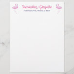 Cute Pink Flamingo with Purple Letterhead<br><div class="desc">This adorable pink flamingo letterhead is fabulous to grab the attention of anyone you're corresponding with. With it's pink and purple script and block fonts to personalize your name and/or business and well as other details,  it will add a wonderful touch to your office stationery.</div>