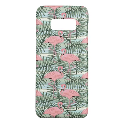 Cute Pink Flamingoes Palm Leafs Pattern Case_Mate Samsung Galaxy S8 Case