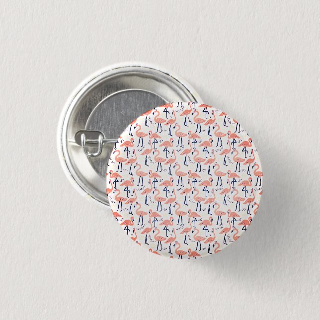 Cute pink flamingos  button (Front & Back)