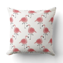 Cute Pink Flamingos Girly Chic Outdoor Pillow