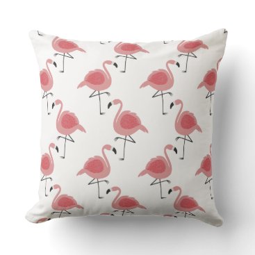Cute Pink Flamingos Girly Chic Outdoor Pillow