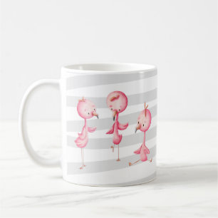 Cute Pink Flamingos Illustration Coffee Mug