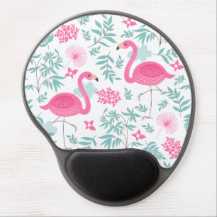 Cute Pink Flamingos Illustration Gel Mouse Pad