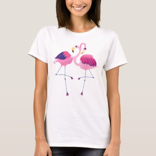 Cute Pink Flamingos Illustration Pattern Visor T_Shirt