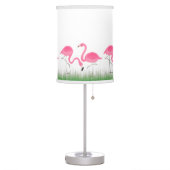 Cute Pink Flamingos Illustration Table Lamp (Left)