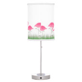 Cute Pink Flamingos Illustration Table Lamp (Back)