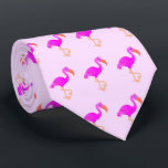 Cute Pink Flamingos Neck Tie Be Happy<br><div class="desc">Cute happy Pink Flamingo Neck Ties - or Choose / add your favorite background colors ! MIGNED Painting Design</div>
