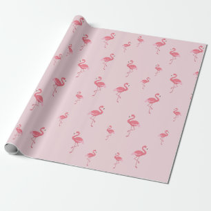 cute pink flamingos pattern wrapping paper