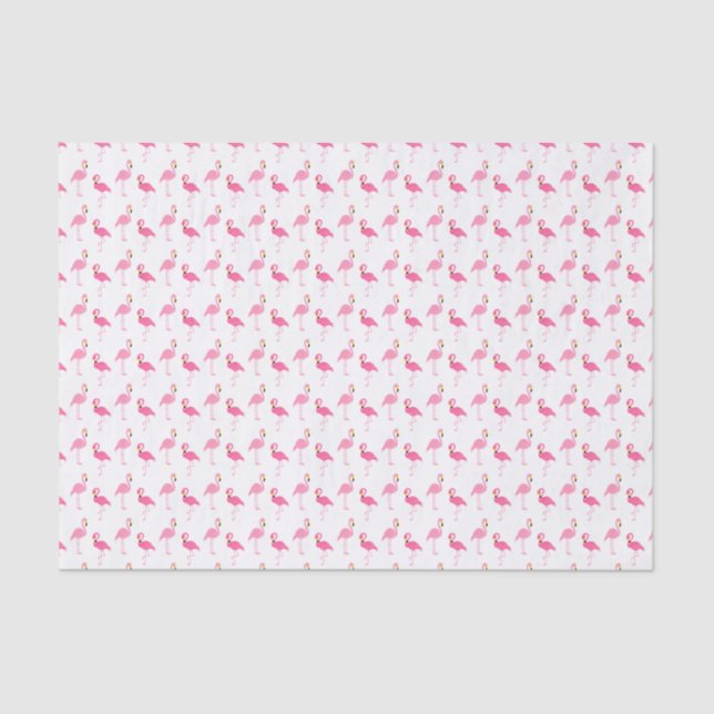 Cute Pink Flamingos Tissue Paper (Front)