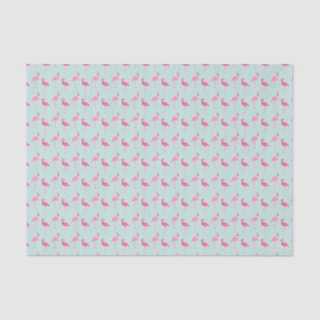 Cute Pink Flamingos Tissue Paper (Front)