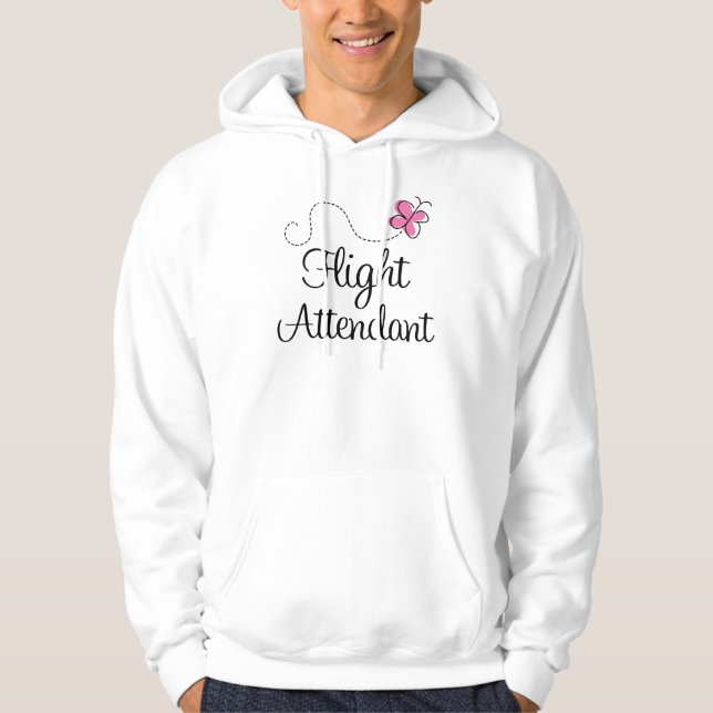 Cute Pink Flight Attendant Hoodie (Front)