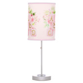Cute Pink Floral Baby Alphabet Block Table Lamp (Front)