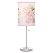 Cute Pink Floral Baby Alphabet Block Table Lamp (Left)