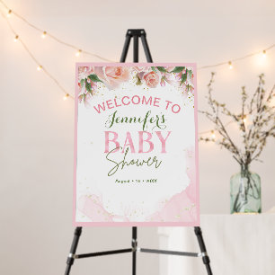 Cute Pink Floral Baby Shower Foam Board