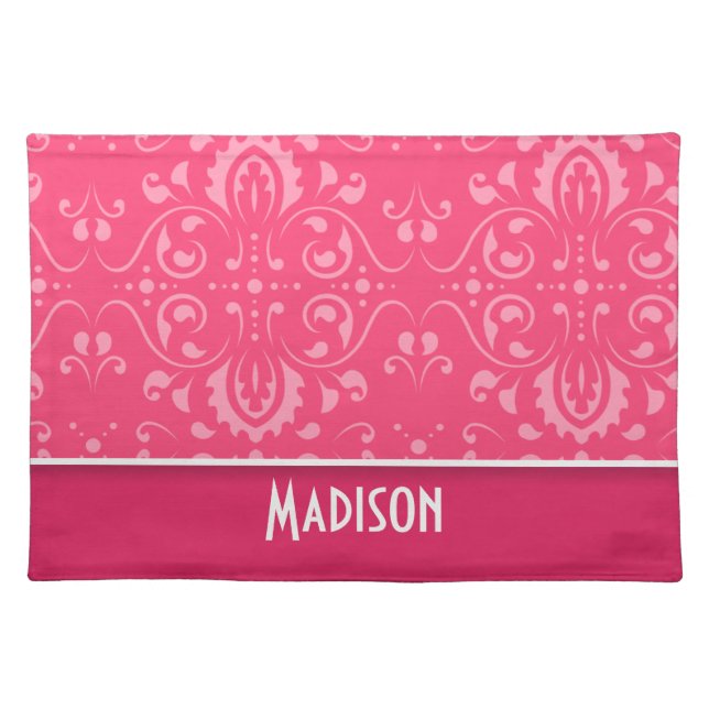 Cute Pink Floral Cloth Placemat (Front)