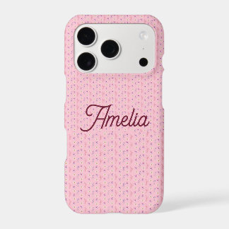 Cute Pink Floral Coquette Personalize Name iPhone 17 Pro Case